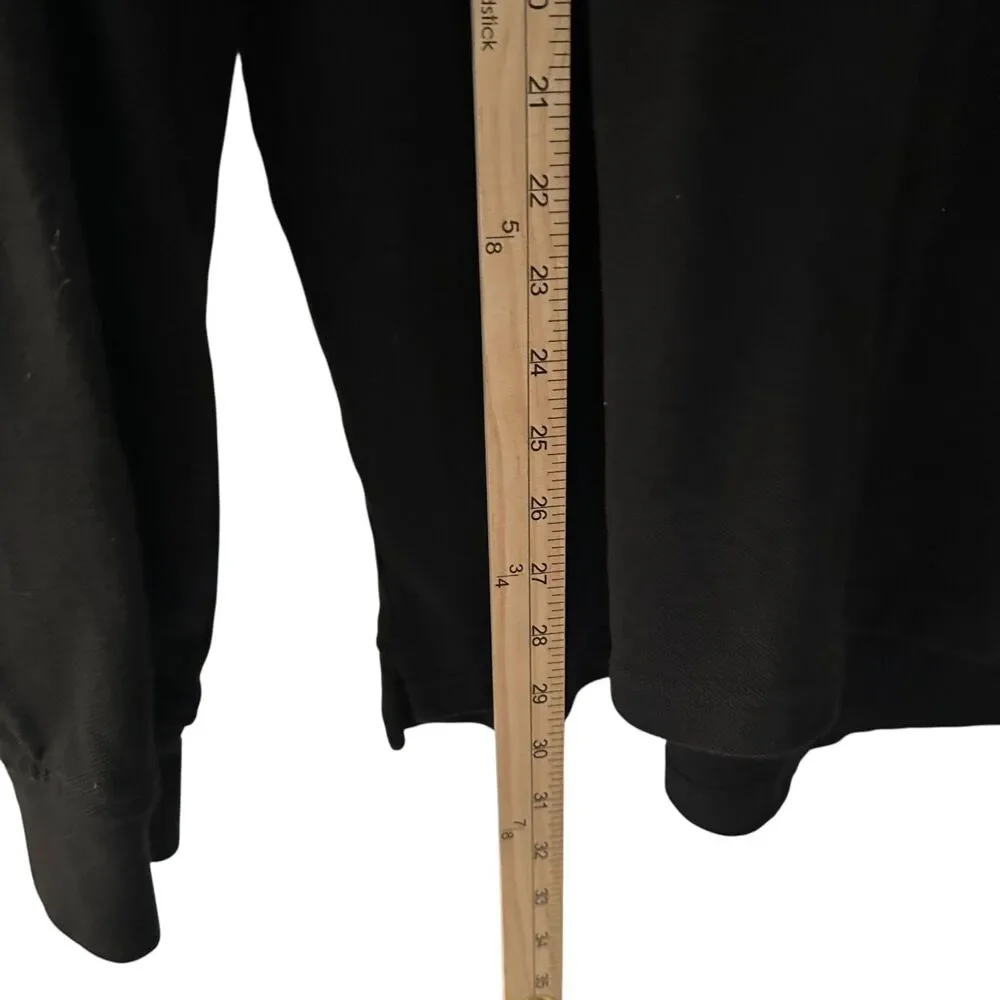 J. Crew Vintage 90's Black‎ Solid Cotton Rugby Henley Shirt Size XXL